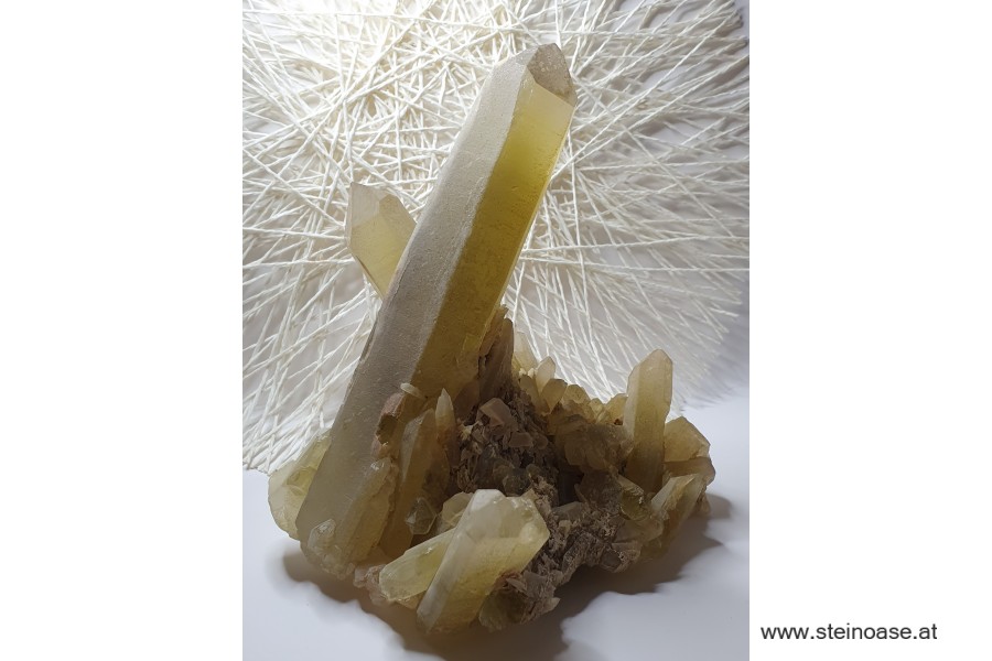 Natur Citrin Spitzen / Stufe